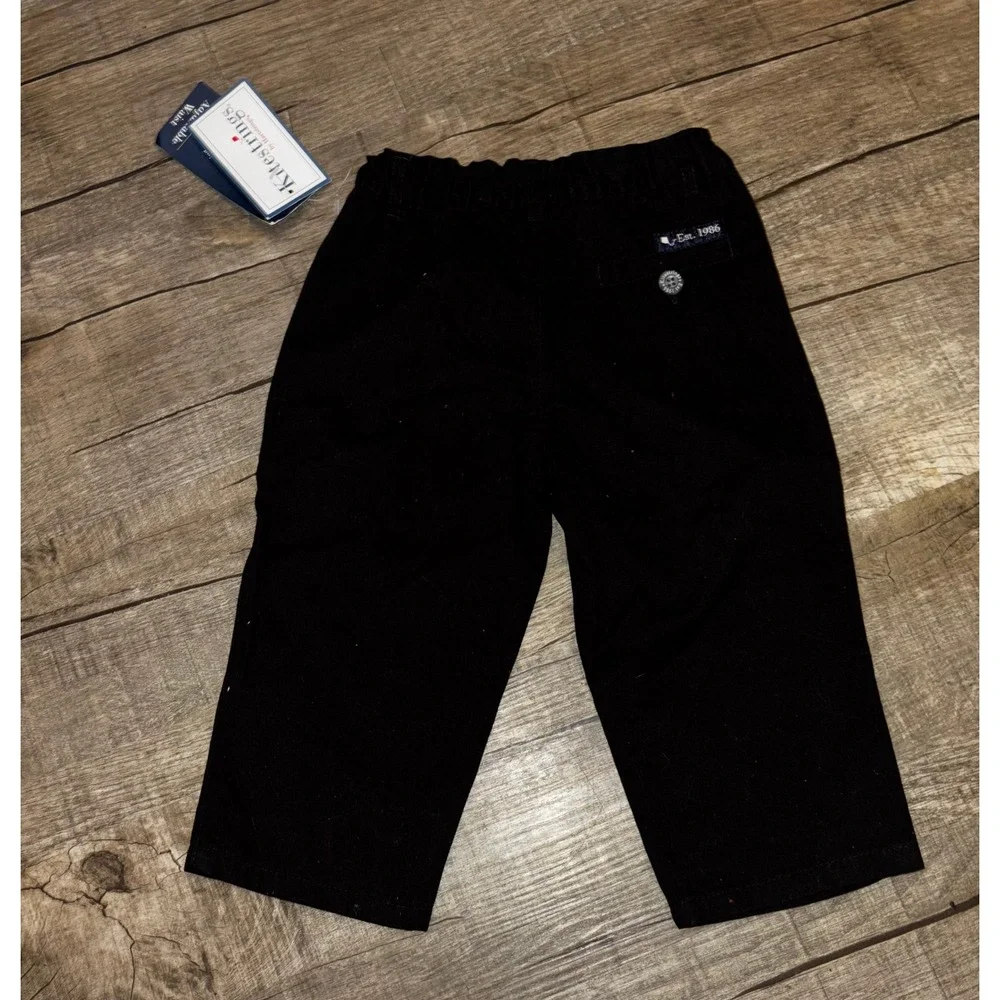 Kitestrings by Hartstrings Boys Black Twill Pants Adjustable Waist New NWT